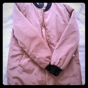 Rose gold long bomber from F21